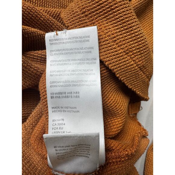 We The Free Colorblock Stripe Thermal Henley Tee Mustard Ochre and Ivory– XS - Picture 6 of 7